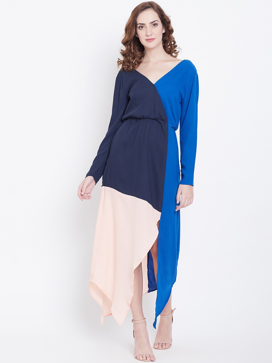 

DODO & MOA Women Blue Colourblocked Maxi Dress