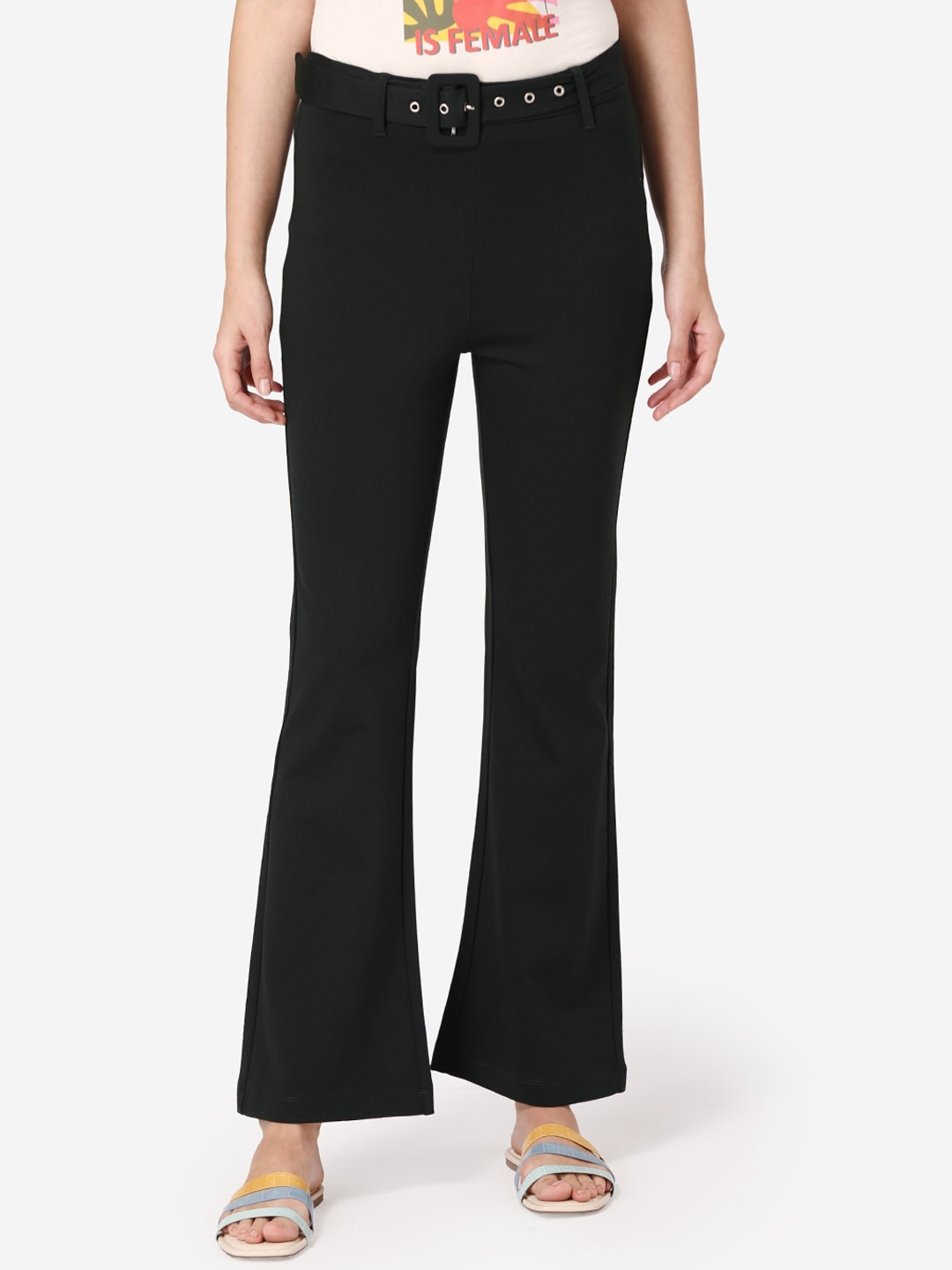 

Mode by Red Tape Women Black Solid Relaxed-Fit Treggings, Green