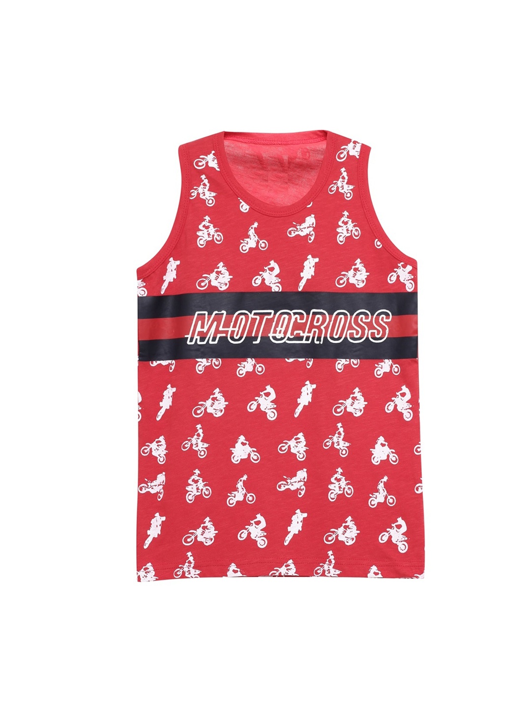 

UNDER FOURTEEN ONLY Boys Red Printed Round Neck Cotton Pure Cotton T-shirt