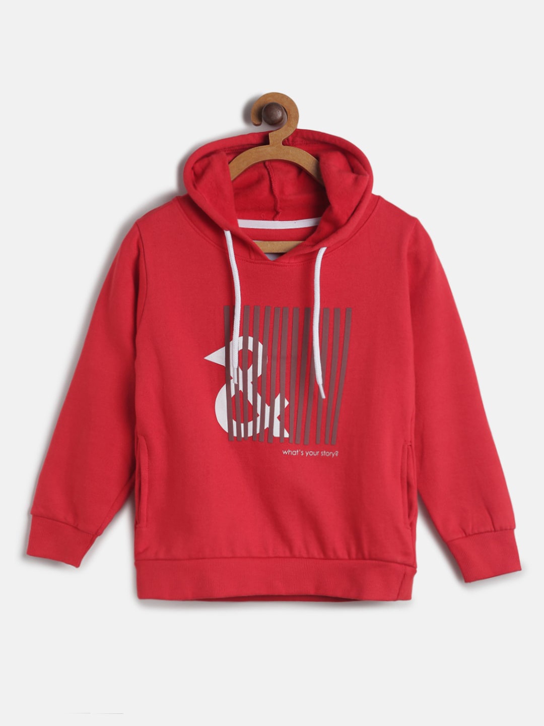 

TALES & STORIES Boys Red Printed Hooded Sweatshirt