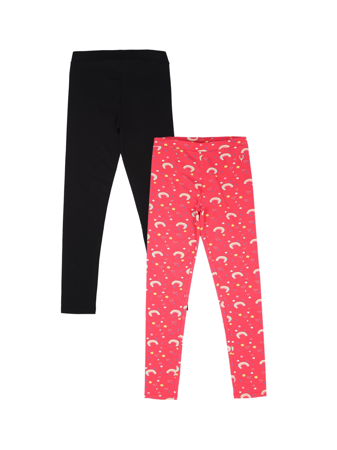 

Allen Solly Junior Girls Pack of 2 Multicoloured Printed Ankle-Length Leggings, Pink