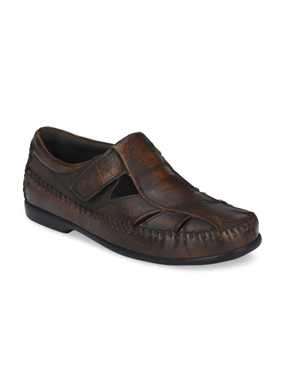 

CARLO ROMANO Men Brown Genuine Leather Fisherman Sandals