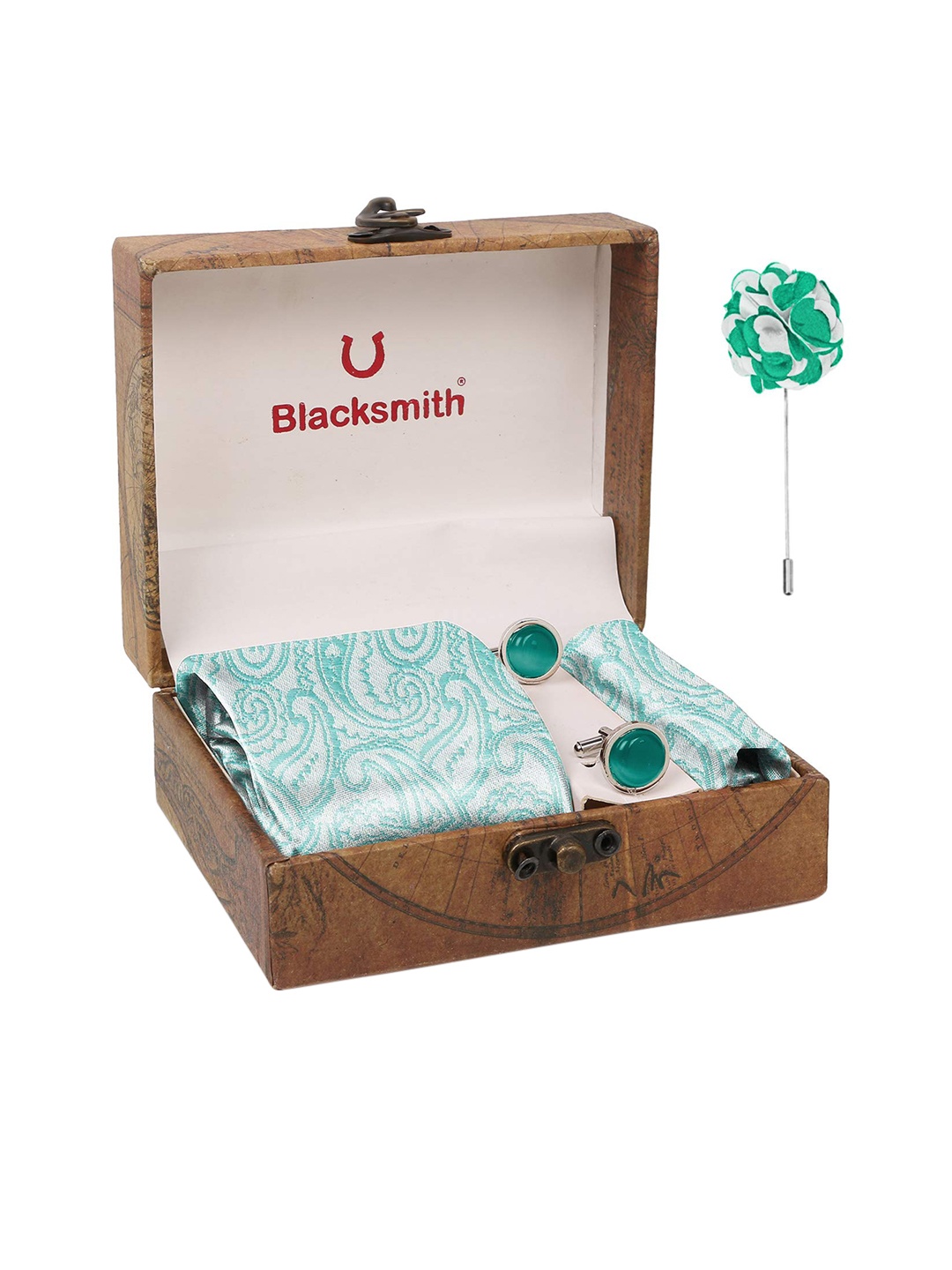 

Blacksmith Men Sea Green & White Accessory Gift Set