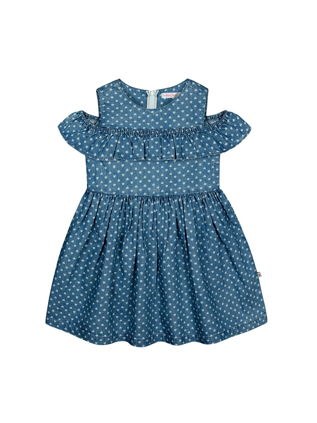 

Budding Bees Girls Blue Printed Fit and Flare Dress