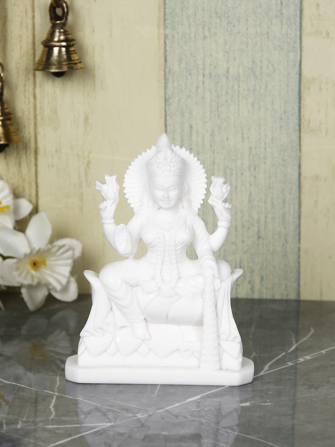 

CraftVatika White Goddess Lakshmi Idol Murti Statue Showpiece