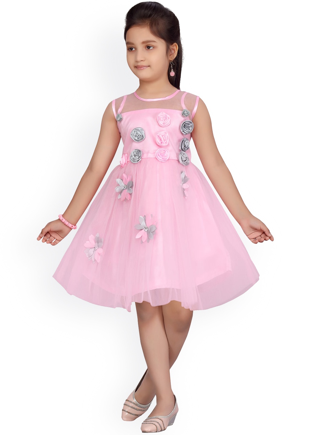 

Aarika Girls Pink Embellished Fit and Flare Dress