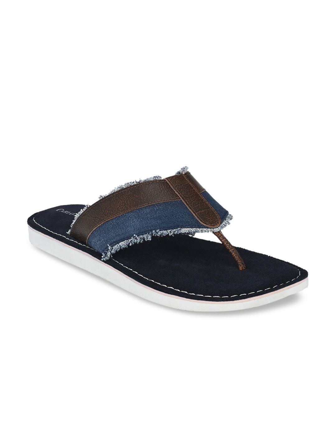 

CARLO ROMANO Men Brown & Blue Colourblocked Thong Flip-Flops