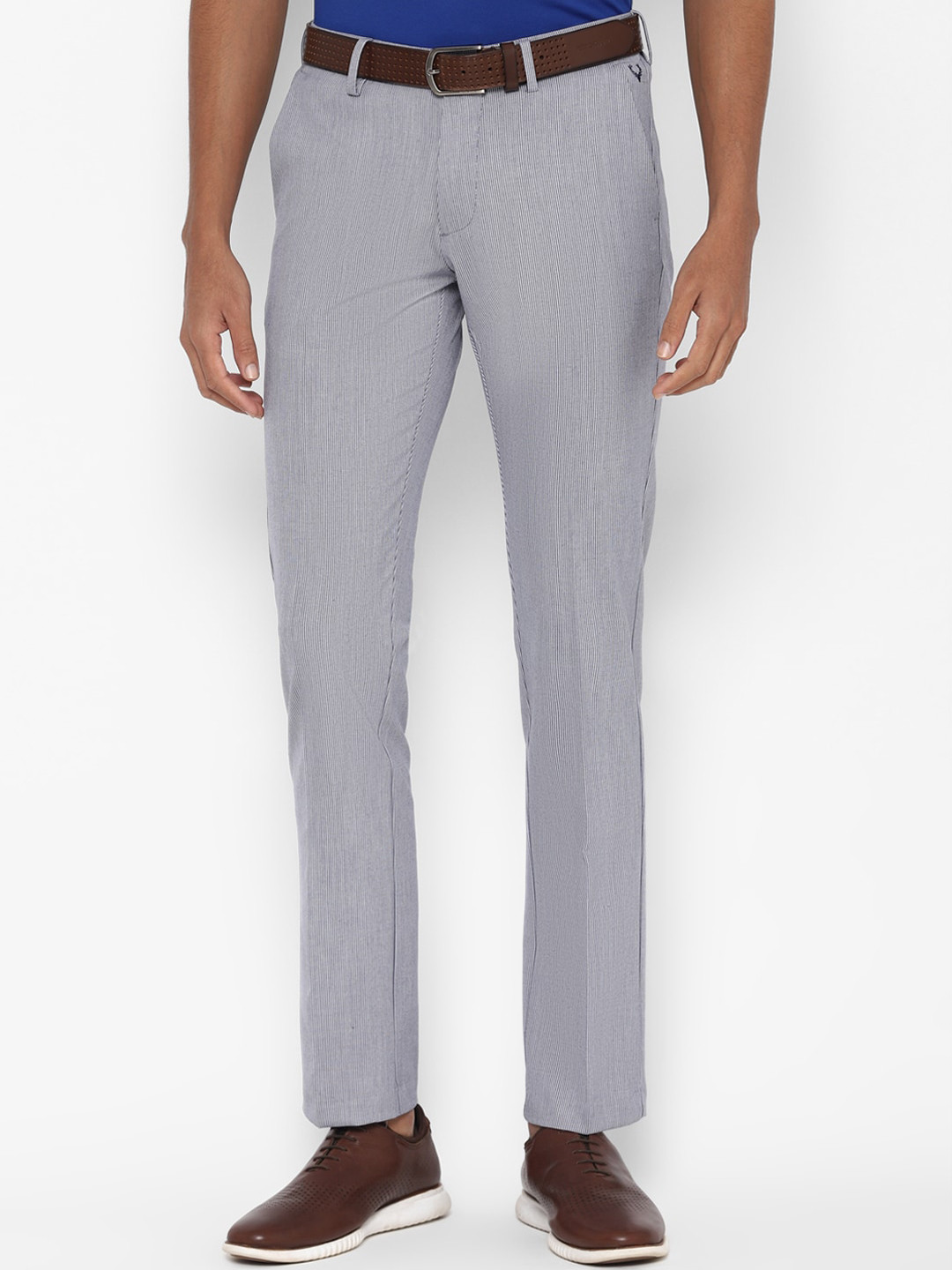 

Allen Solly Men Grey Slim Fit Solid Formal Trousers