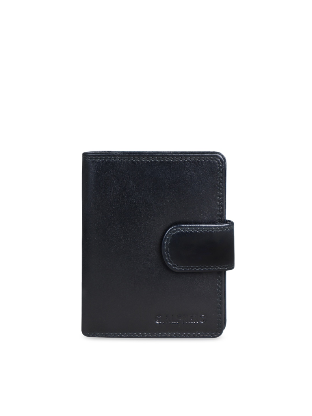 

CALFNERO Women Black Solid Leather Two Fold Wallet