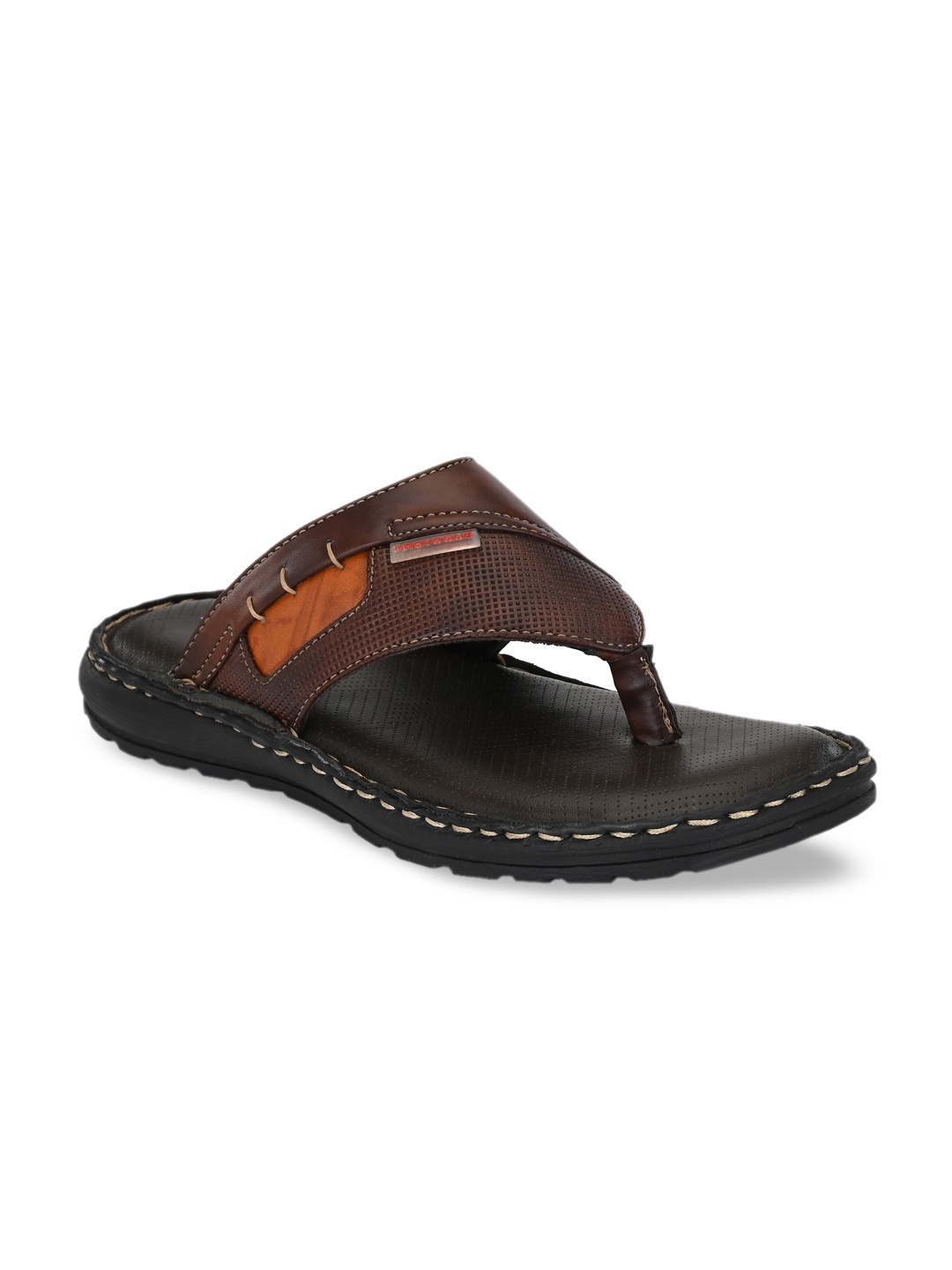 

Provogue Men Brown & Black Striped Thong Flip-Flops