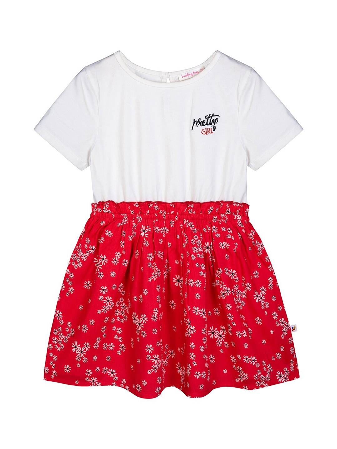 

Budding Bees Girls Red Printed Blouson Dress