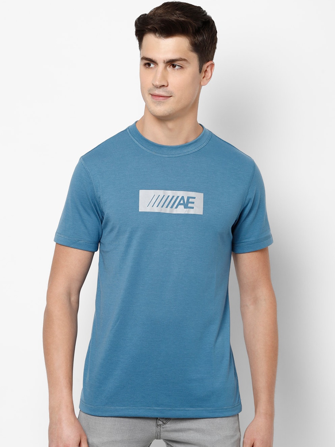 

AMERICAN EAGLE OUTFITTERS Men Blue Printed Round Neck T-shirt