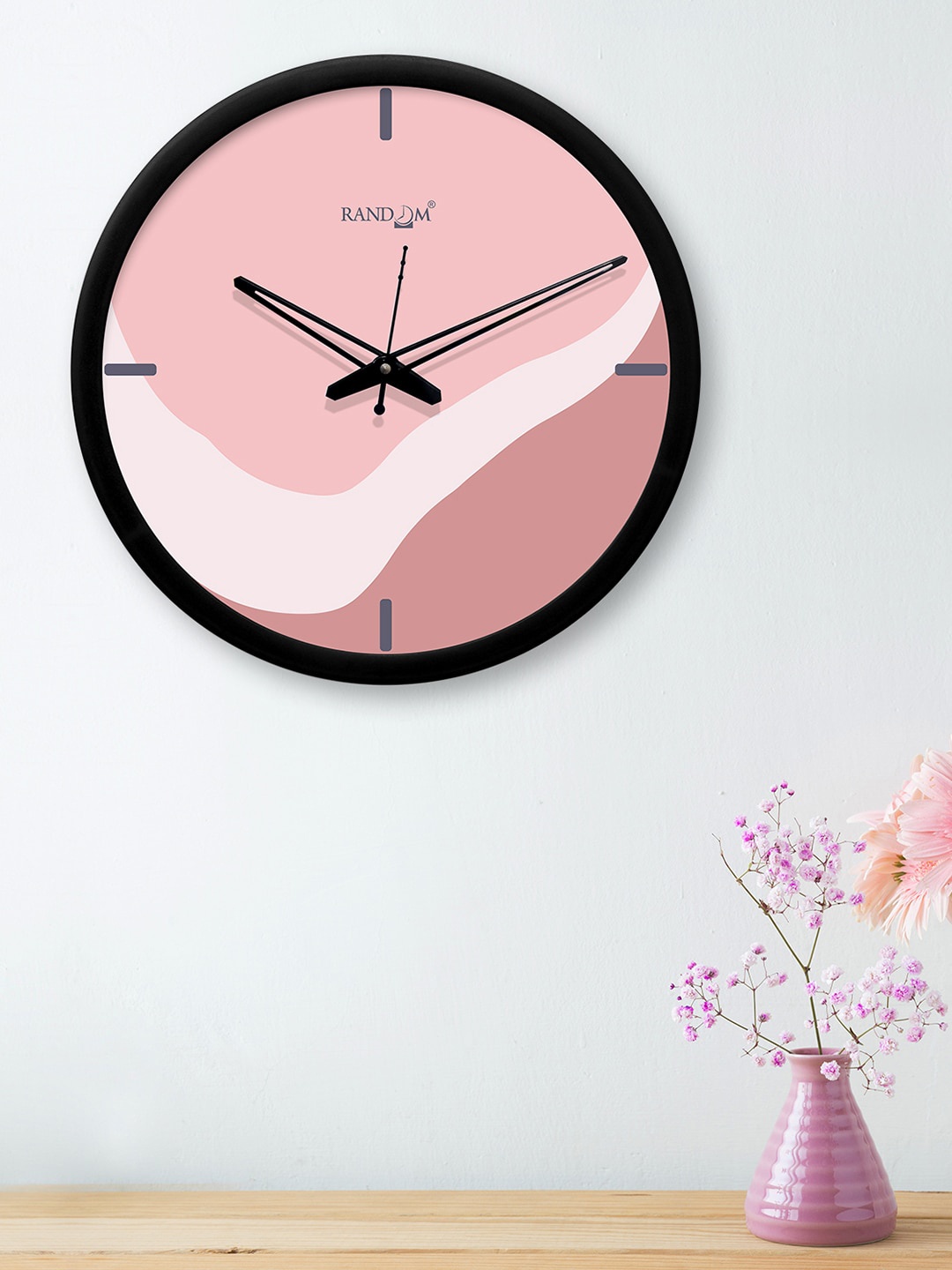 

RANDOM Pink & White Round Colourblocked 30.4 cm Analogue Wall Clock