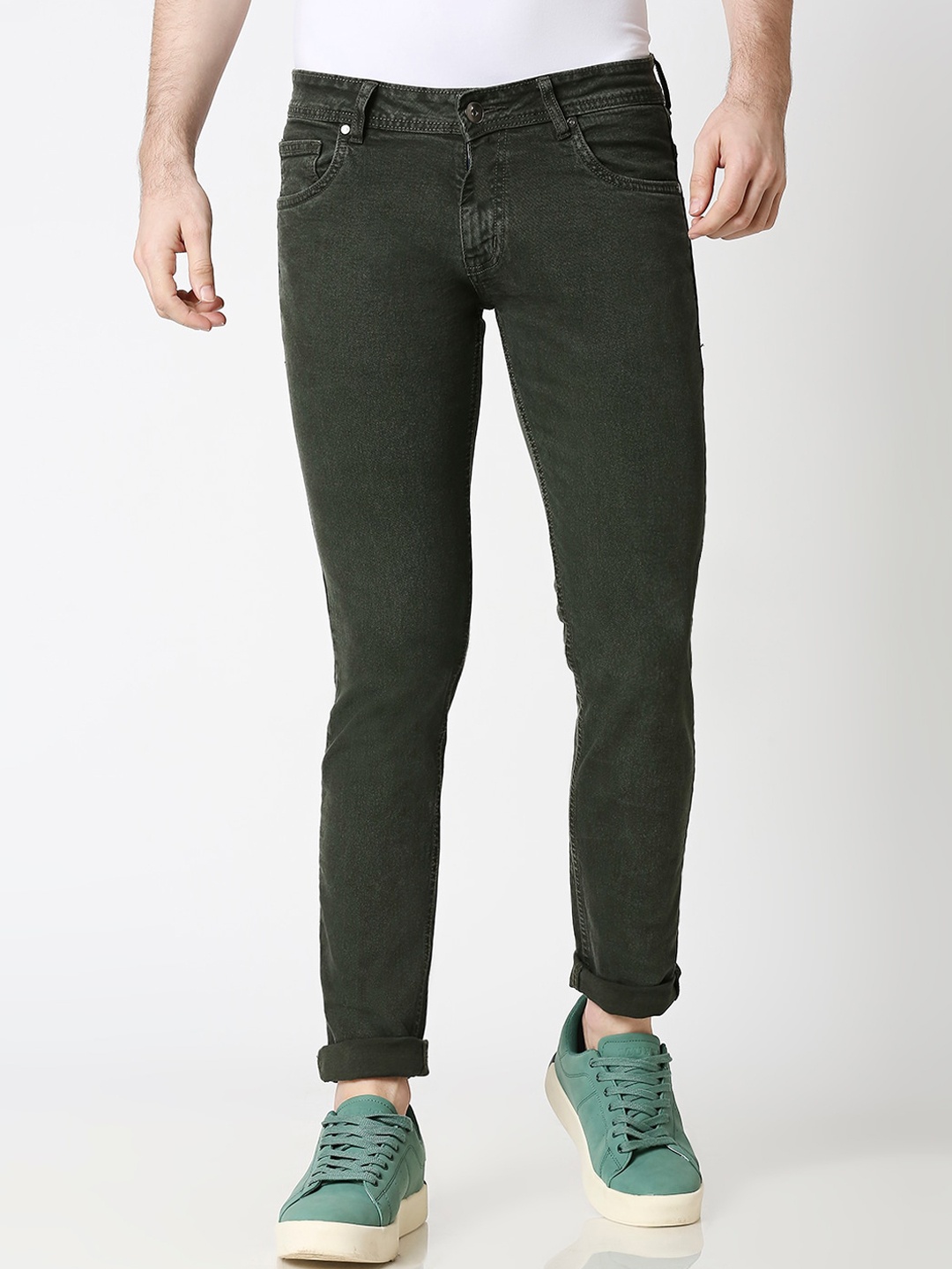 

High Star Men Olive Green Slim Fit Jeans