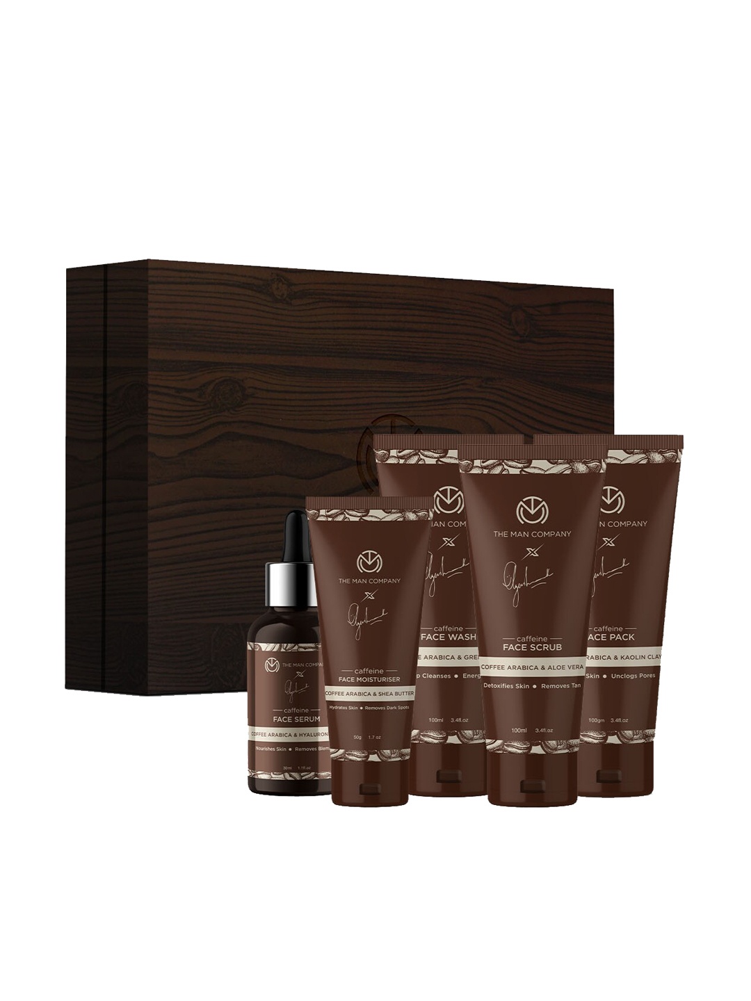 

THE MAN COMPANY 5-Pcs Caffeine Gang Face Care Gift Set, Brown