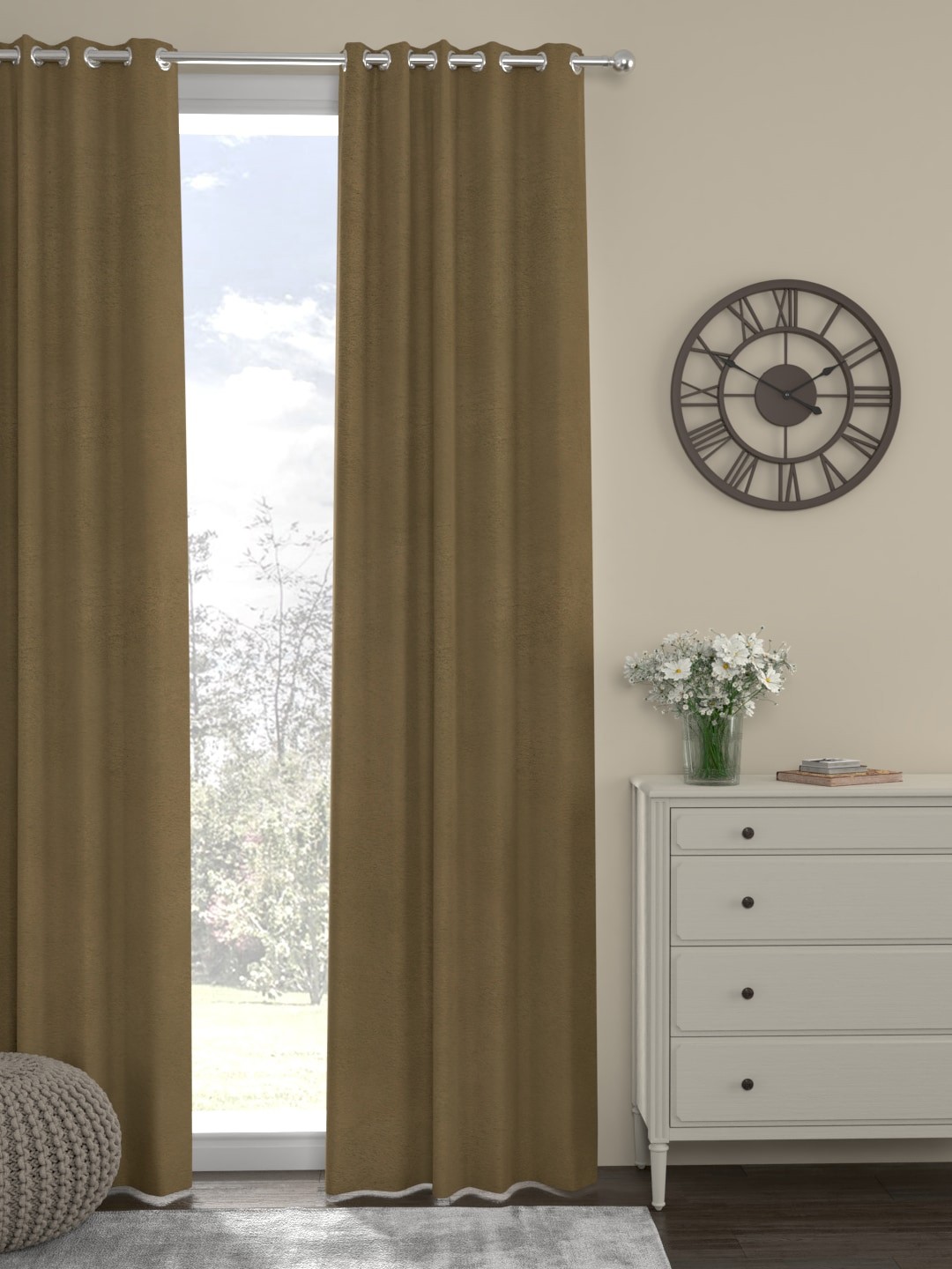 

ROSARA HOME Brown Single Curtain