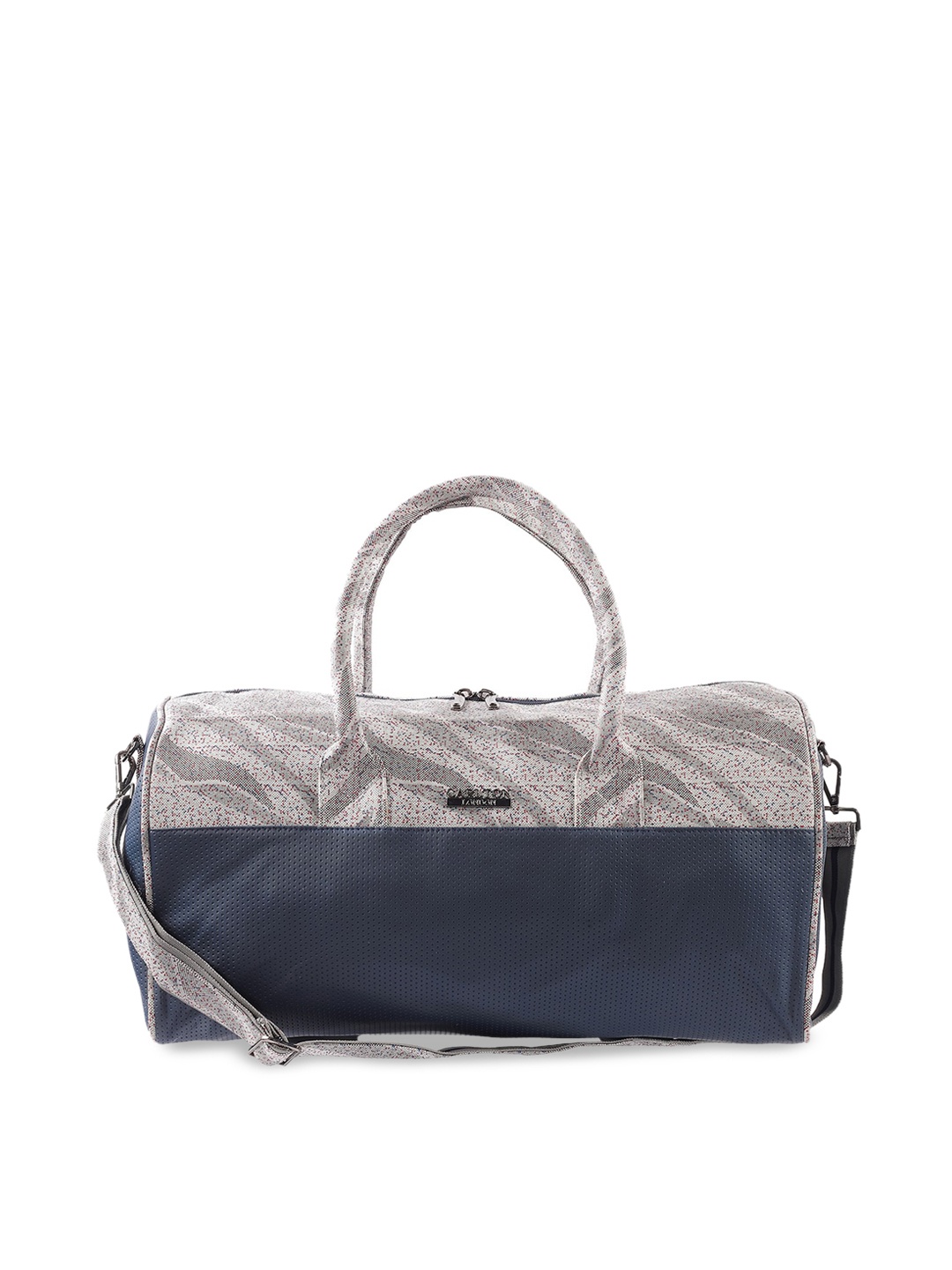 

Carlton London Unisex Grey & Blue Colourblocked Medium Duffel Bag