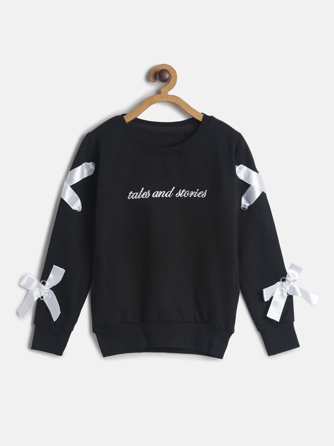 

TALES & STORIES Girls Black & Grey Printed Sweatshirt