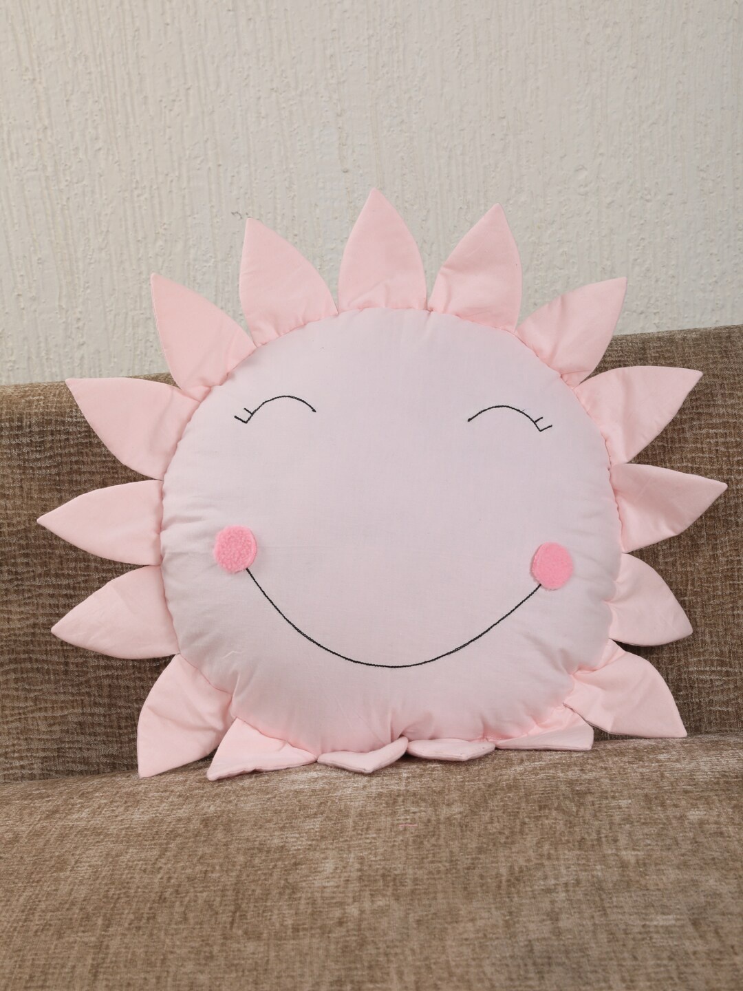 

YK Pink Sun Shaped Cushion