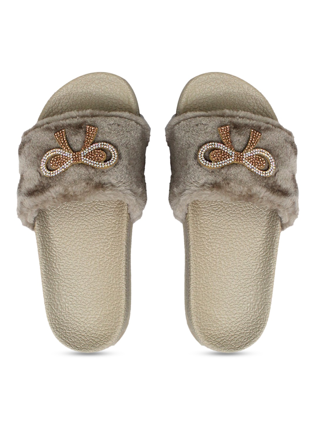 

FREECO Women Grey Embellished Sliders