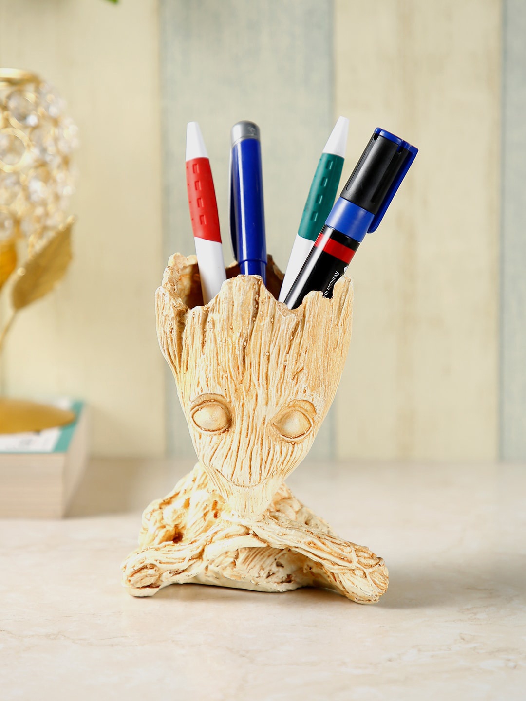 

CraftVatika Beige & White Baby Groot Living Room Decoration Showpiece