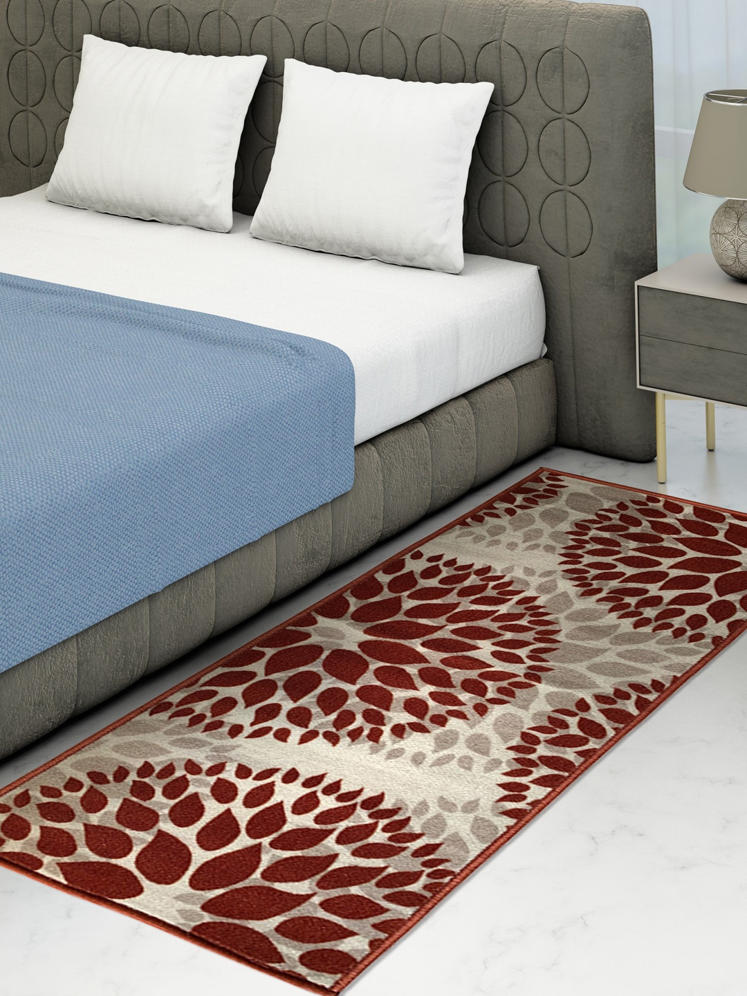 

Athom Trendz Beige & Maroon Floral Pattern Premium Anti-Skid Bed Runners