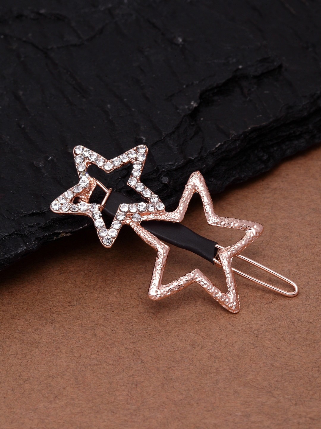 

Ferosh Rose Gold-Toned Dual Star Bobby Pin