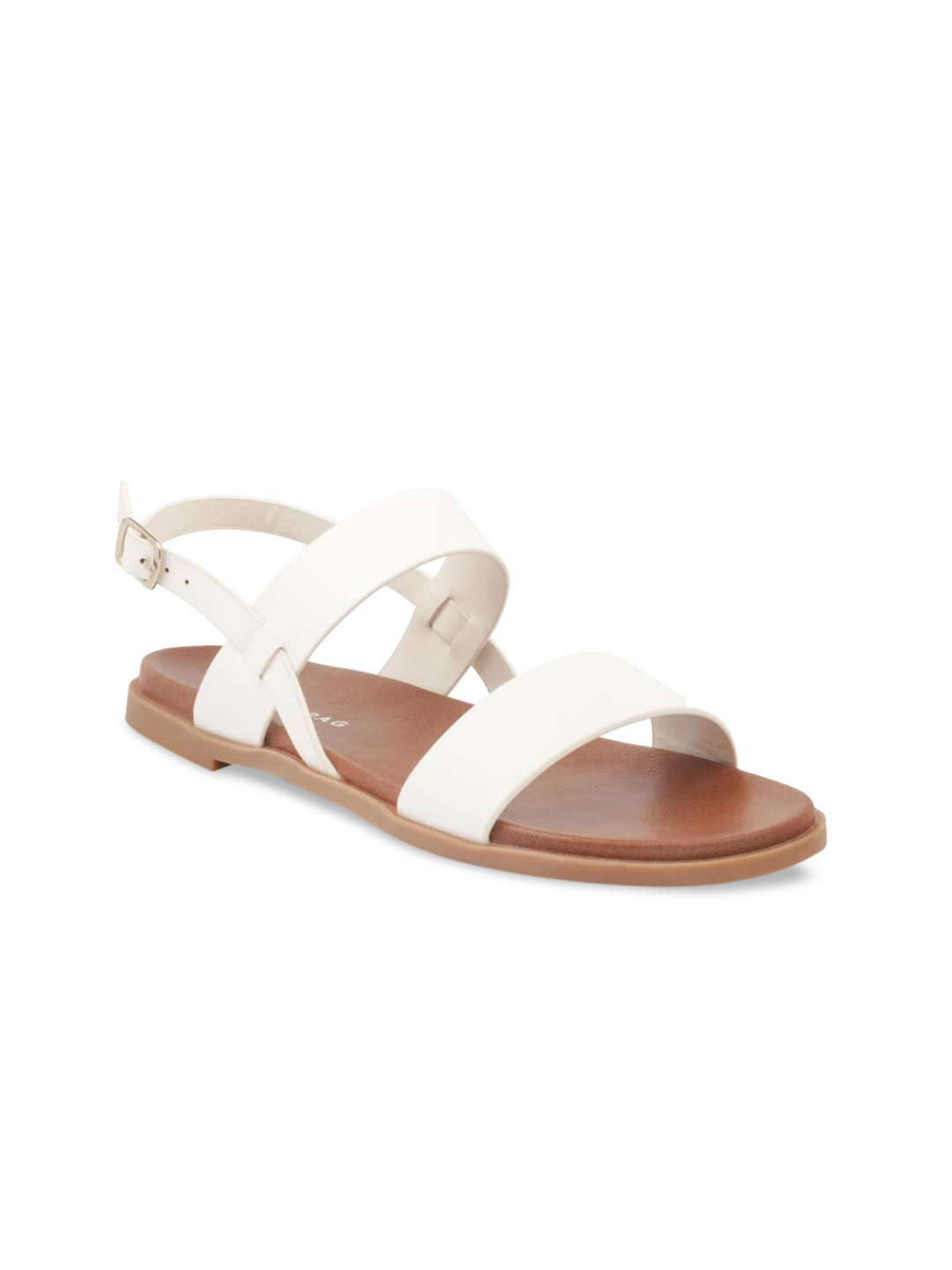 

London Rag Women White Solid Open Toe Flats