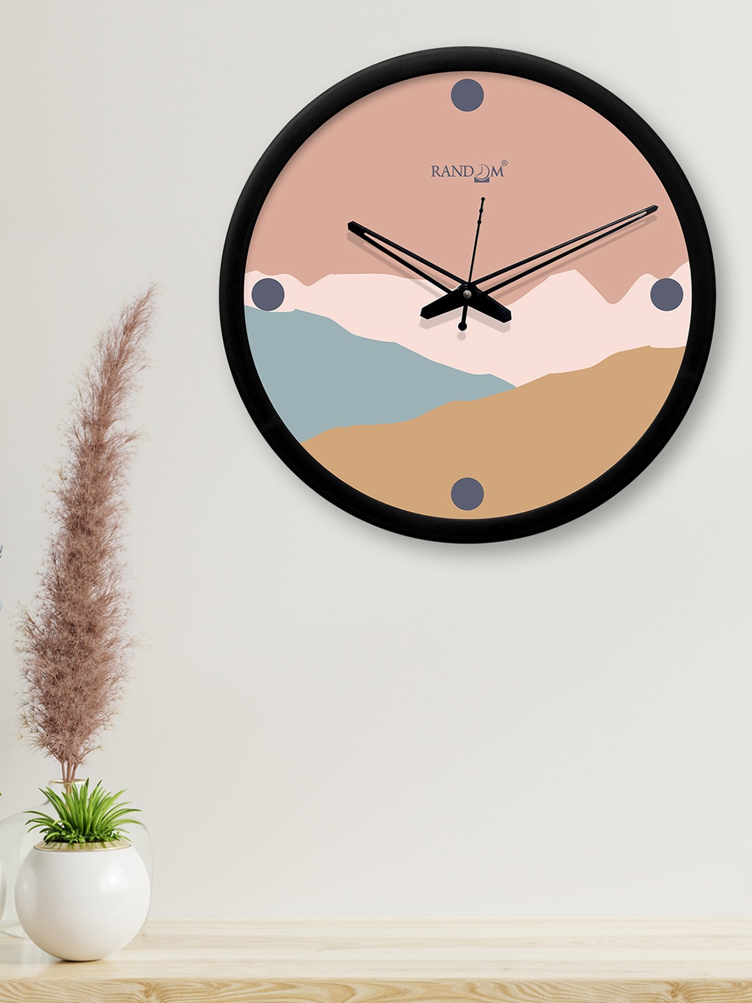 

RANDOM Pink & Teal Round Colourblocked 30.4 cm Analogue Wall Clock