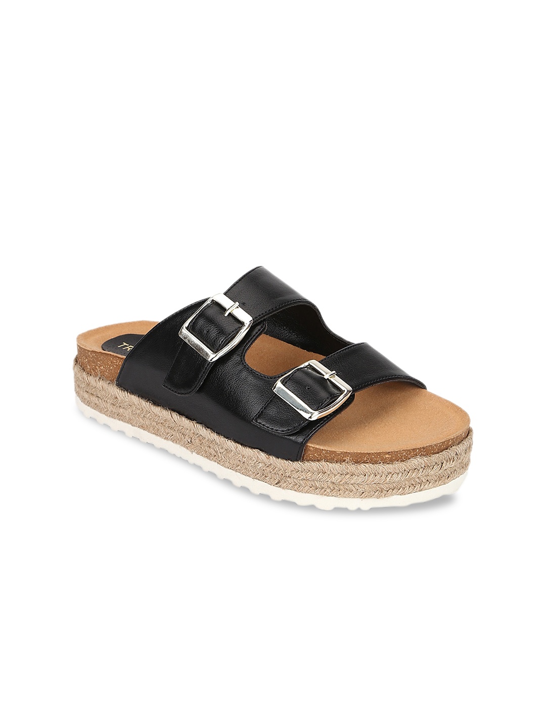 

Truffle Collection Women Black Solid Sandals