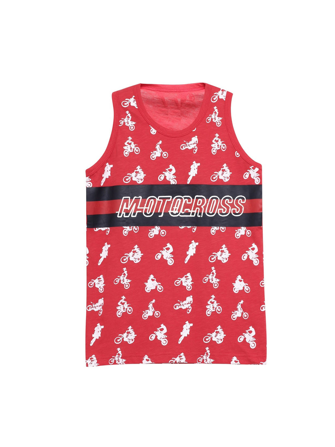 

UNDER FOURTEEN ONLY Boys Red Printed Round Neck T-shirt