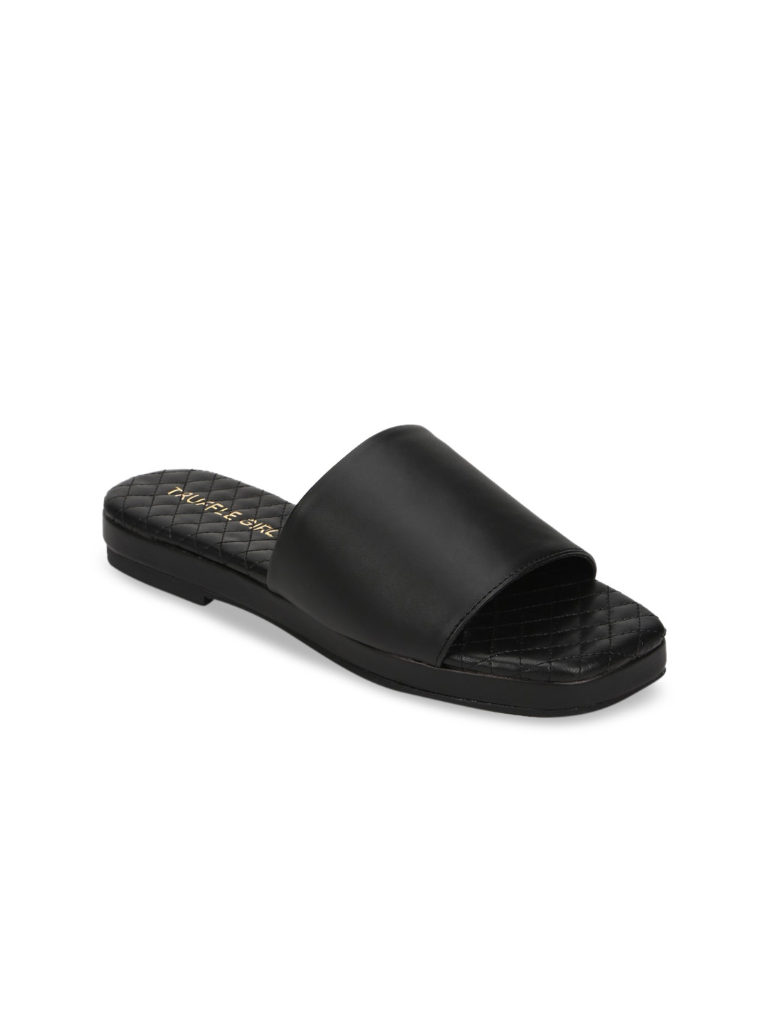 

Truffle Collection Women Black Solid Open Toe Flats