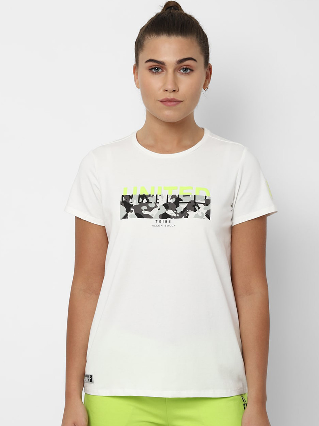 

Allen Solly Woman Women White Printed Round Neck T-shirt