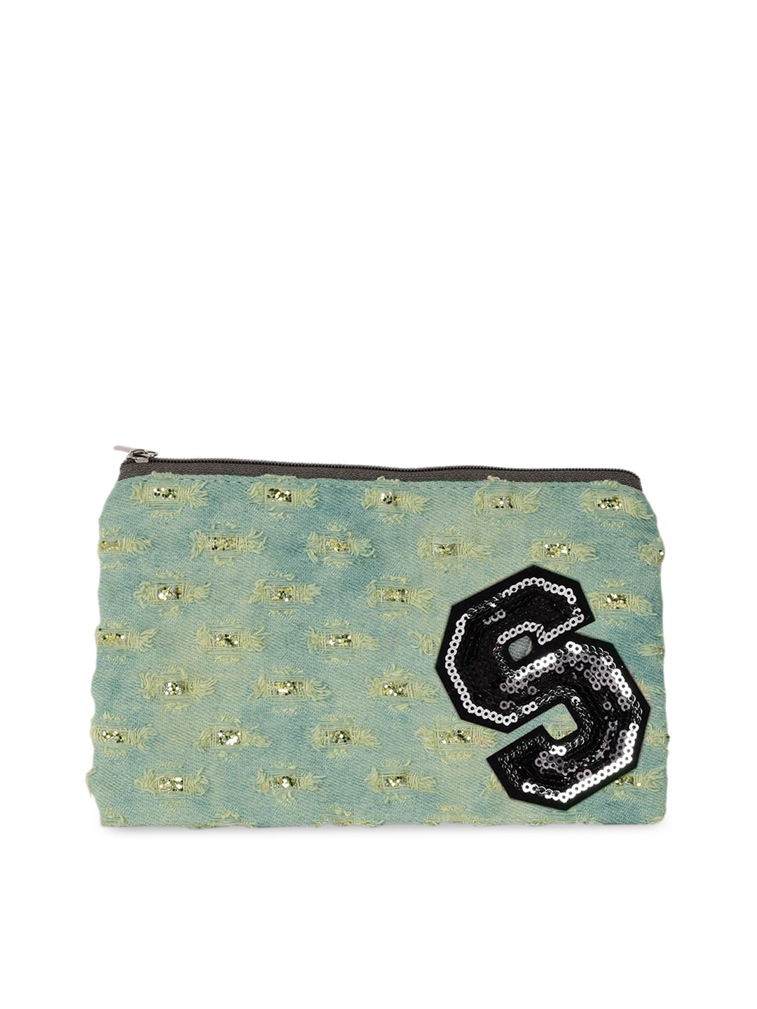

Doodle Blue Embellished Pouch