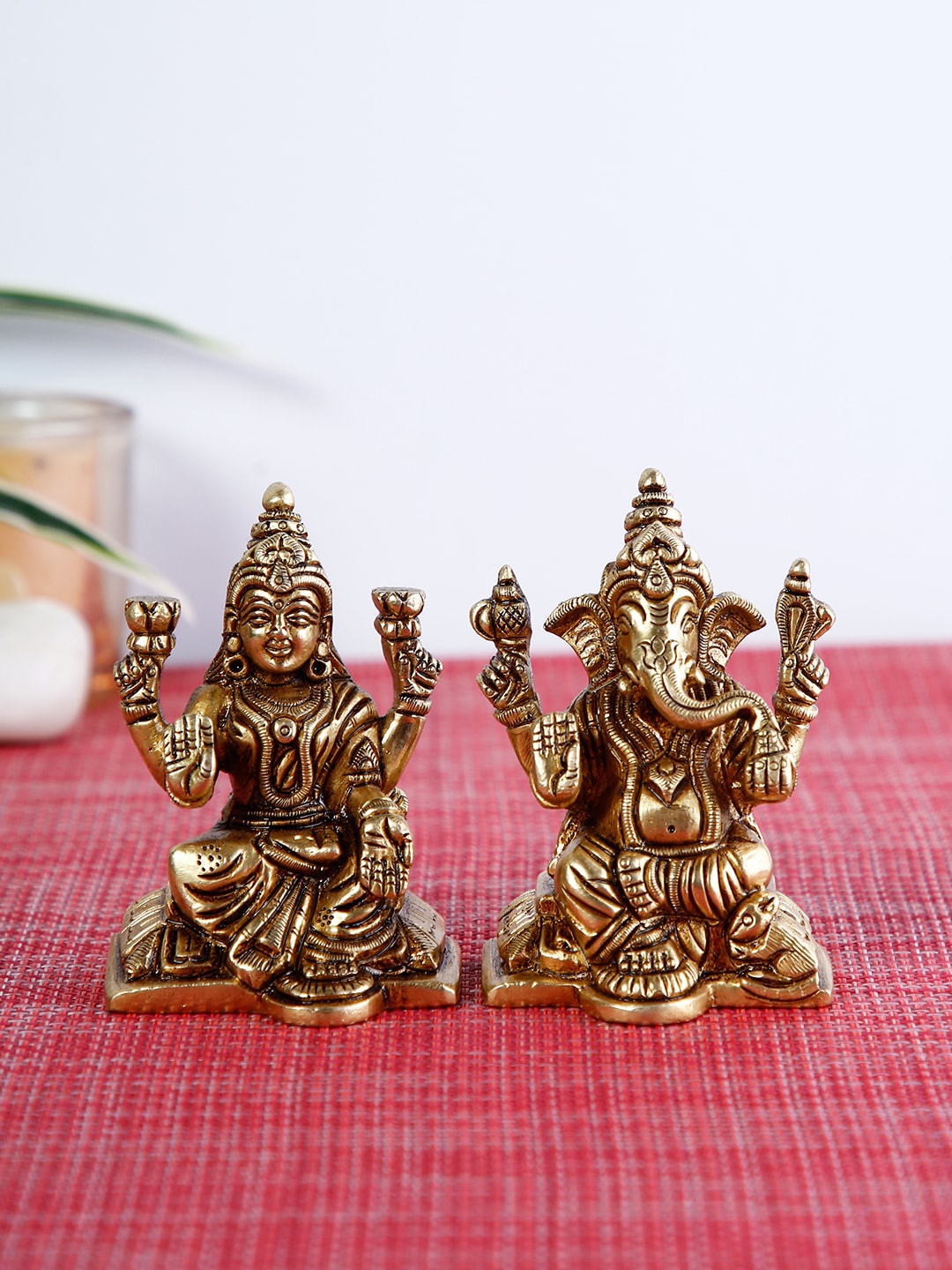

CraftVatika Bronze-Toned Laxmi Ganesha Idol Showpiece