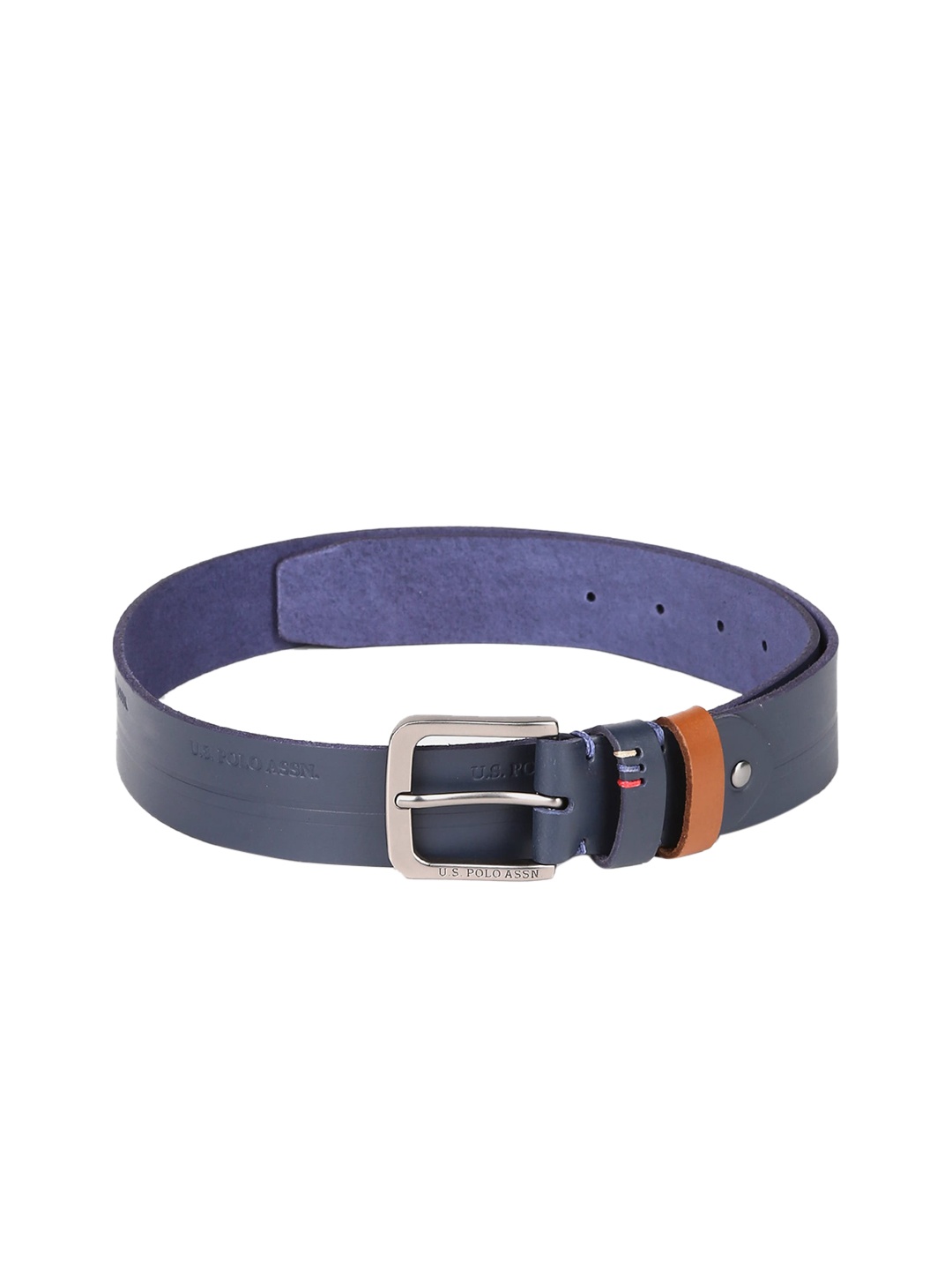 

U.S. Polo Assn. Men Blue Solid Embossed Belt