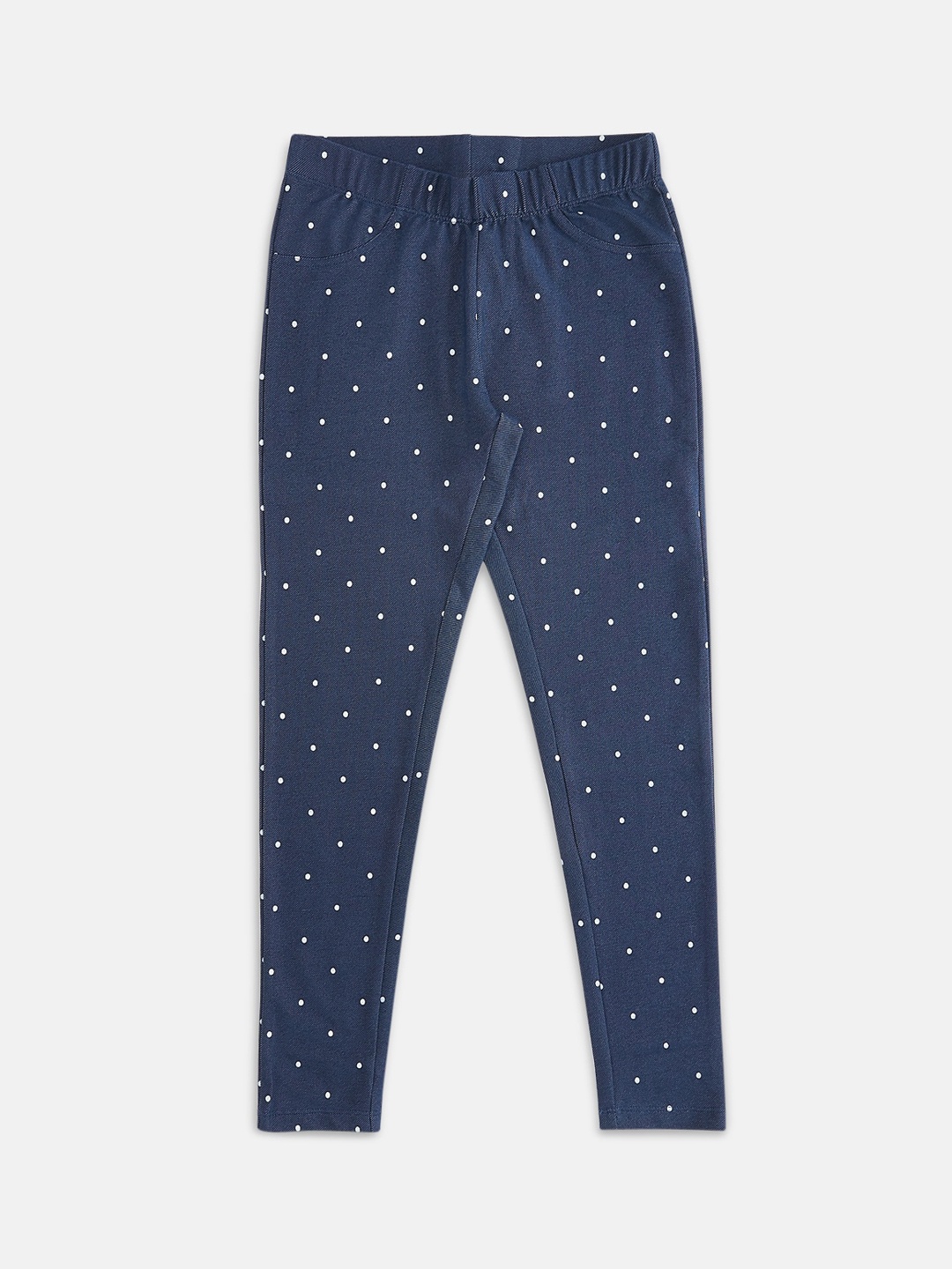 

Pantaloons Junior Girls Navy Blue & White Printed Ankle-Length Jeggings