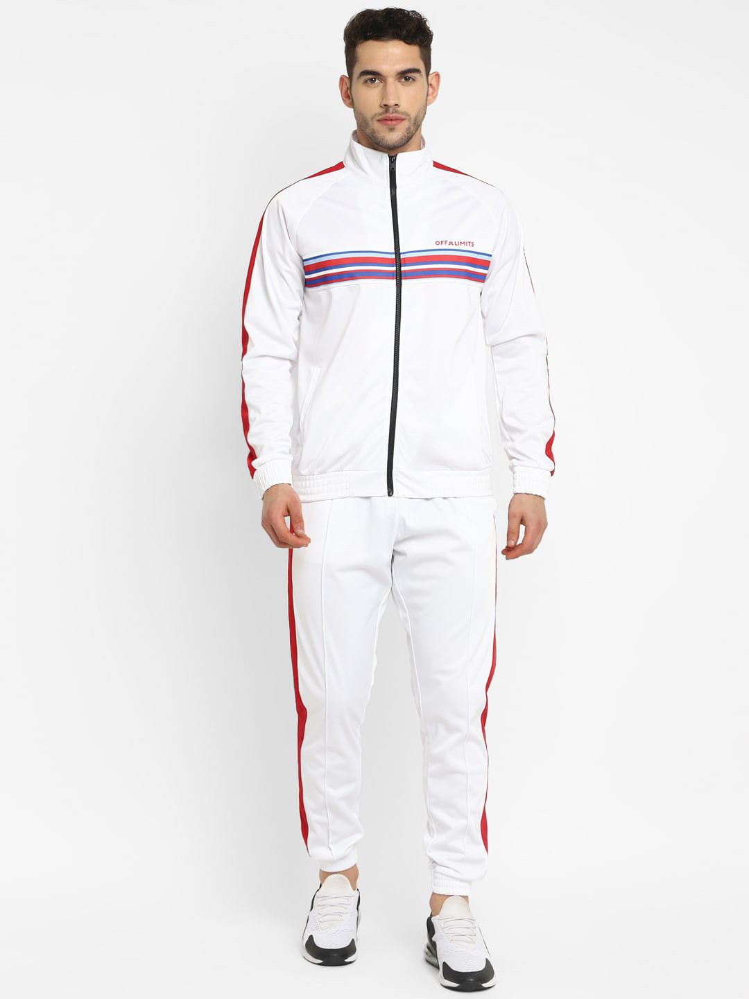 

OFF LIMITS Men White & Red Solid Tracksuit