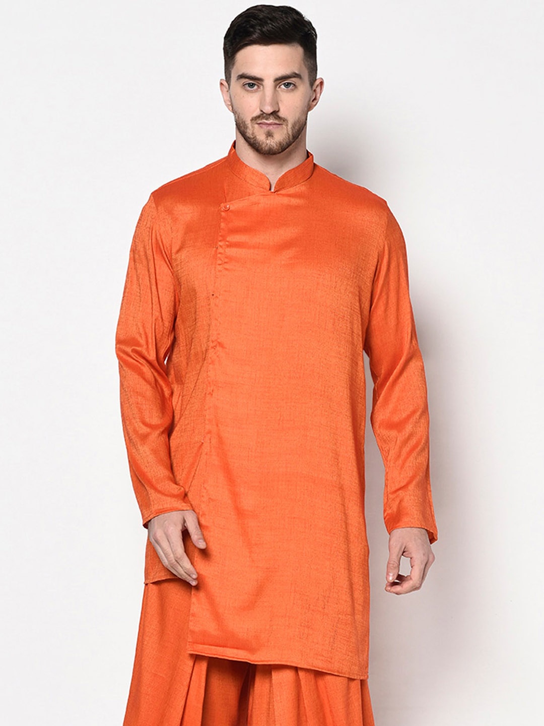 

Lamaaya Men Orange Solid Kurta