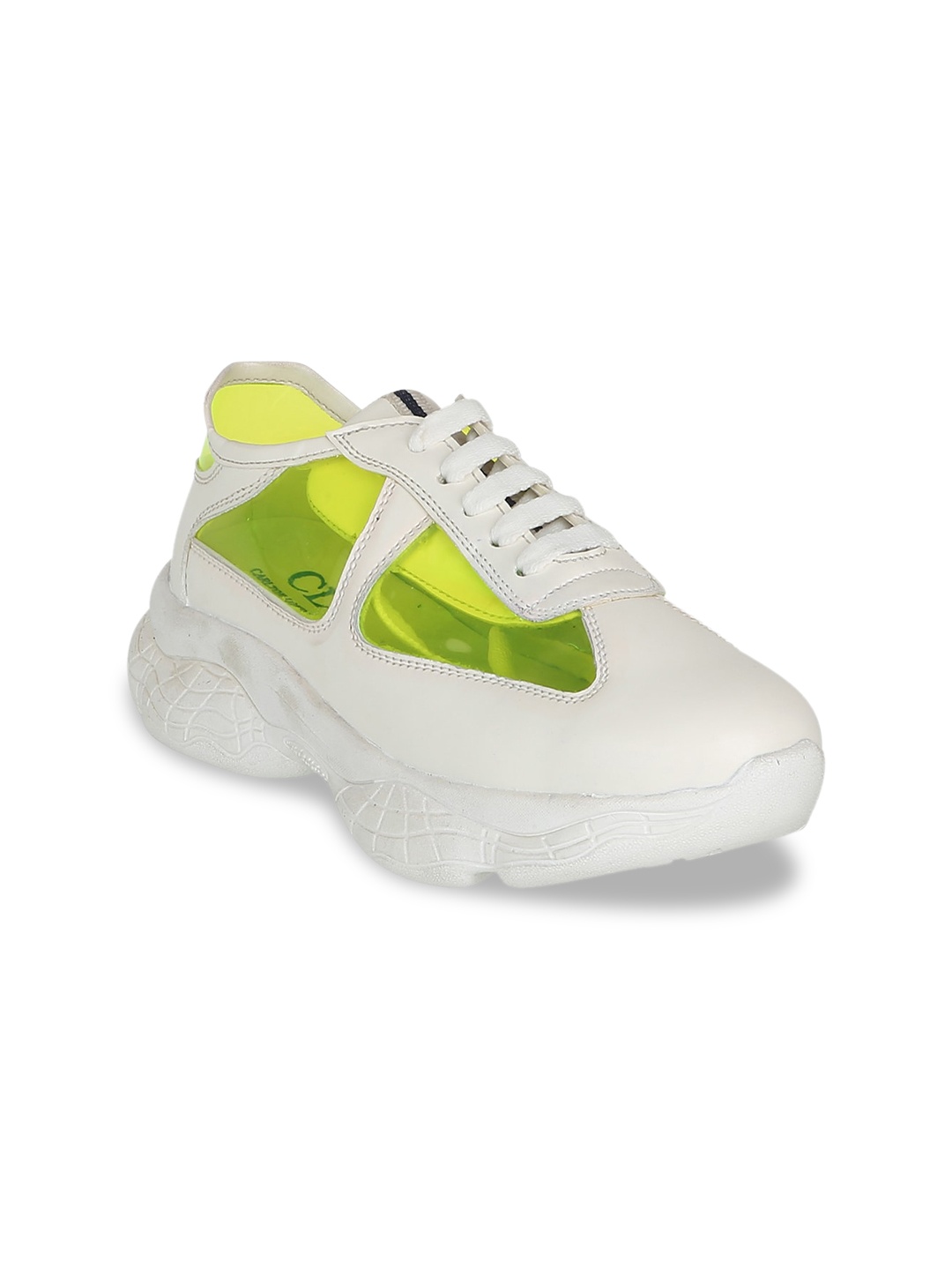 

Carlton London Sports Women White & Green Colourblocked Sneakers