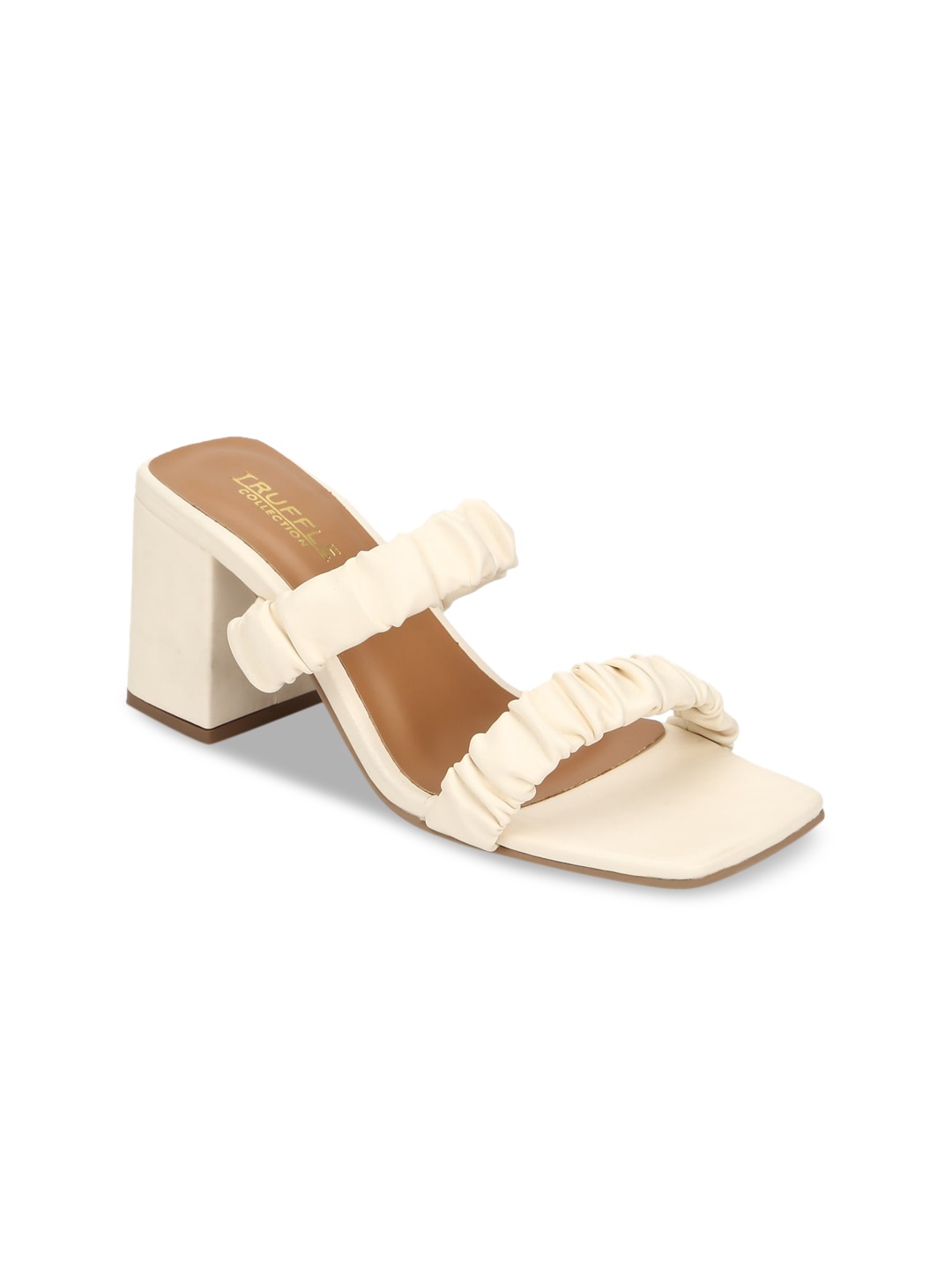 

Truffle Collection Women Cream-Coloured Solid Block Heels