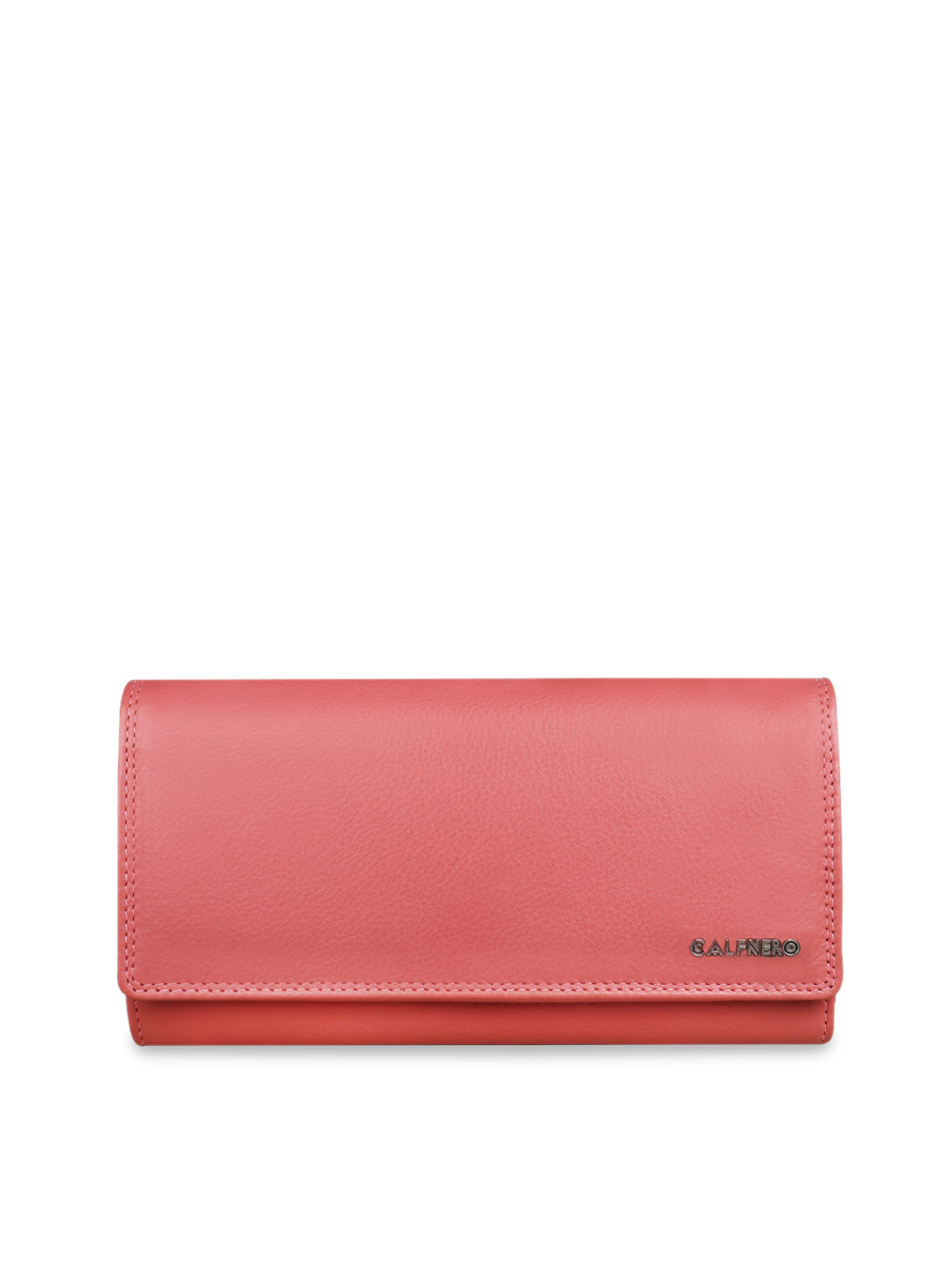 

CALFNERO Women Leather Three-Fold Wallet, Rose