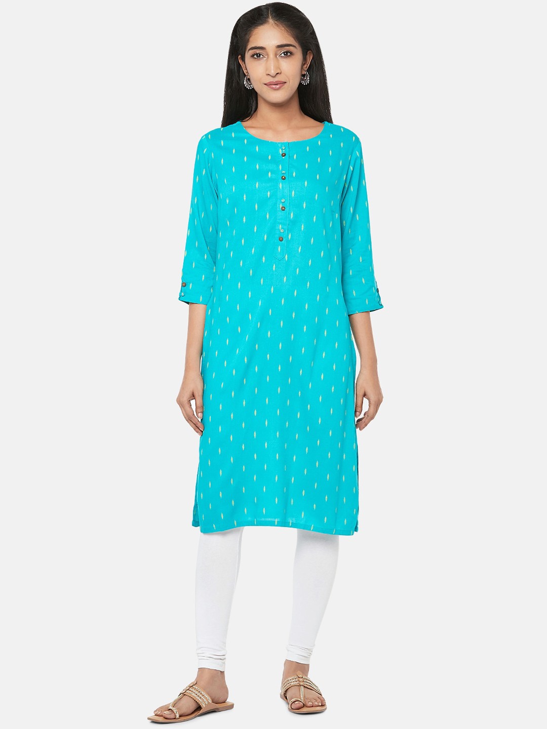 

Rangmanch By Pantaloons Women Blue Thread Work Kurta