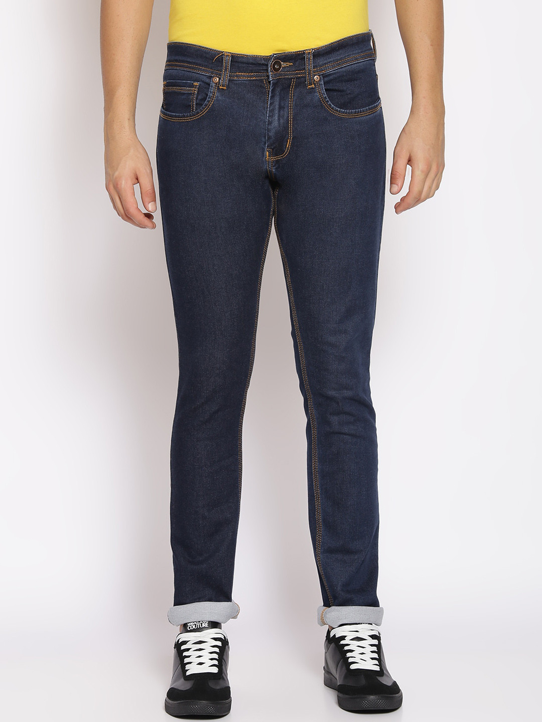 

High Star Men Navy Blue Slim Fit Mid-Rise Clean Look Stretchable Jeans