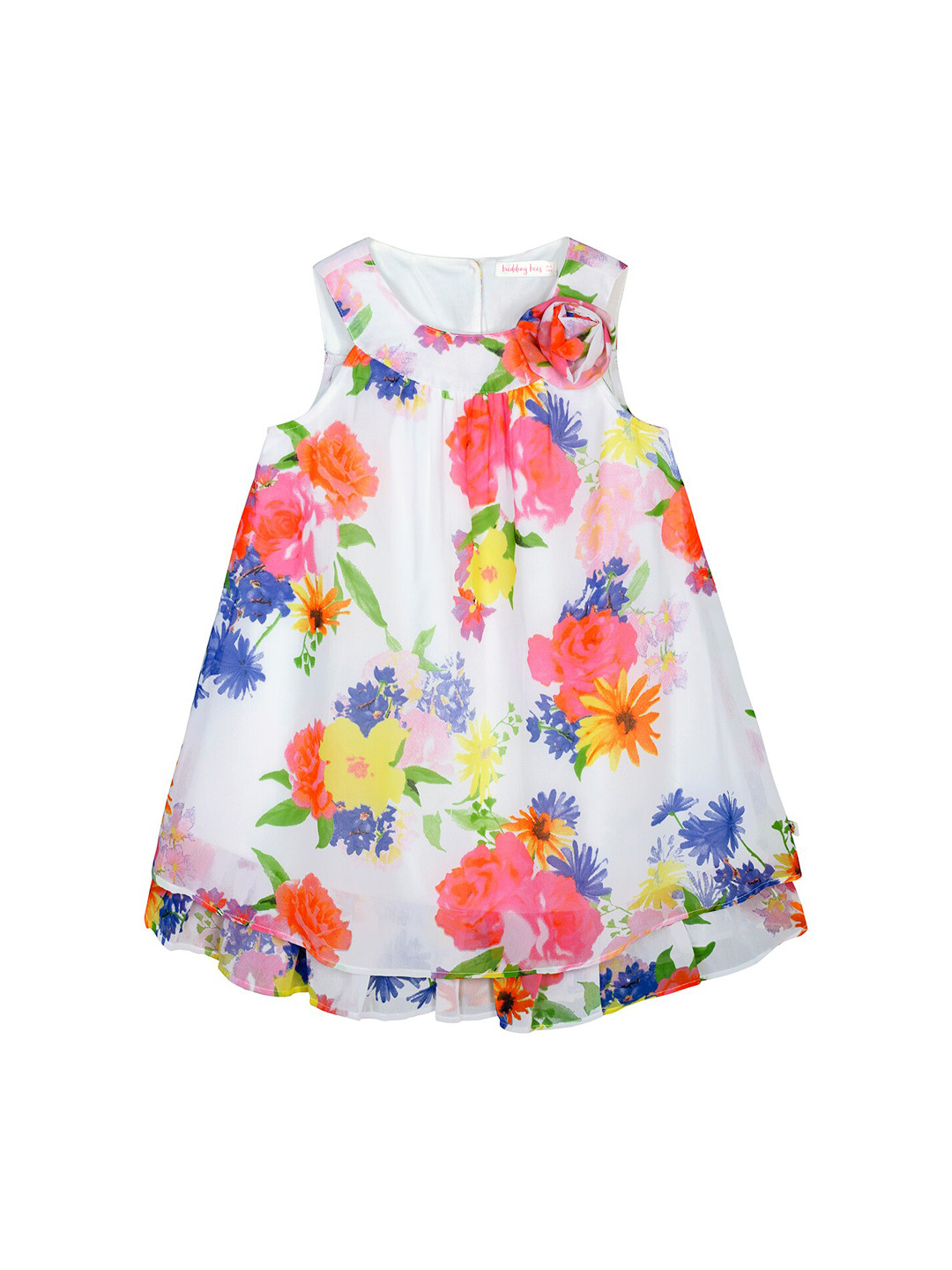 

Budding Bees Girls White Printed A-Line Dress