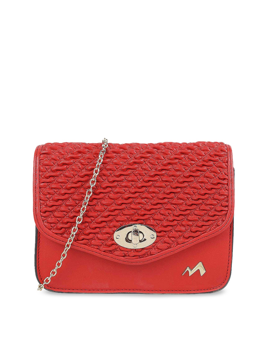 

Metro Red Textured Envelope Clutch