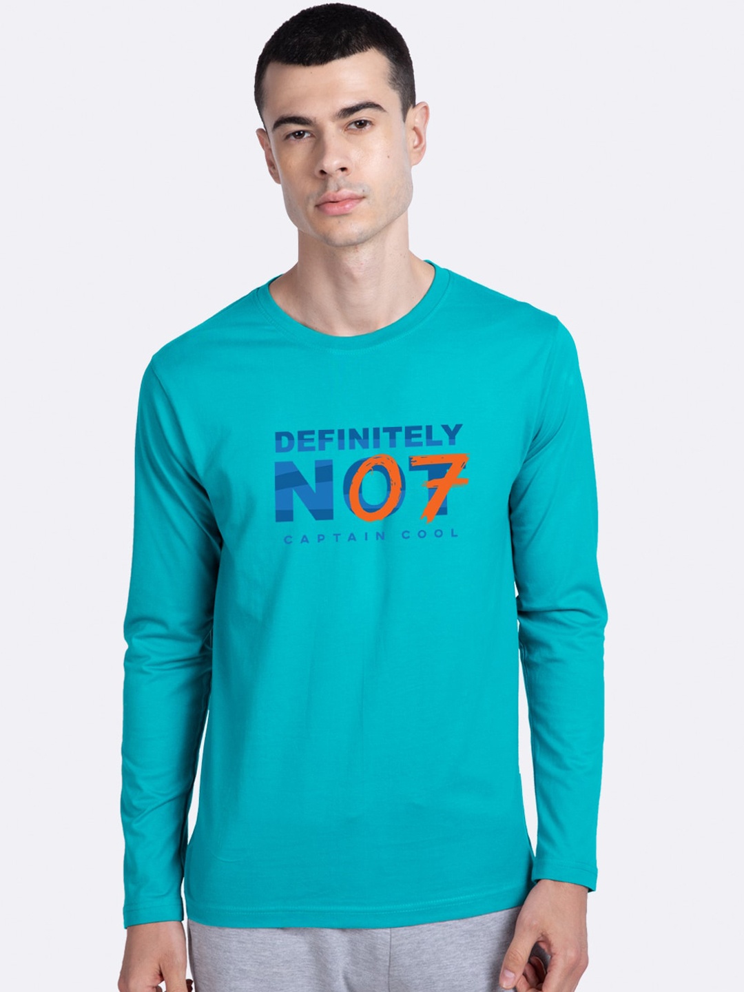 

Bewakoof Men Blue Printed Round Neck Cotton Pure Cotton T-shirt