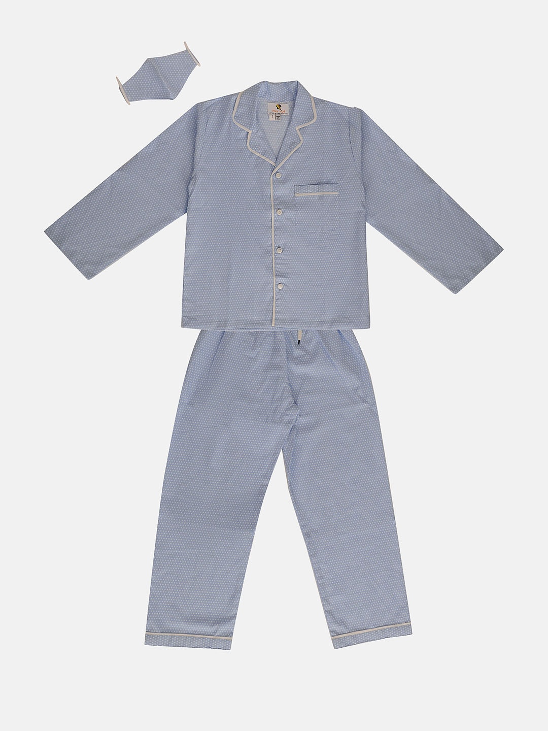 

TINY HUG Boys Blue Printed Night suit