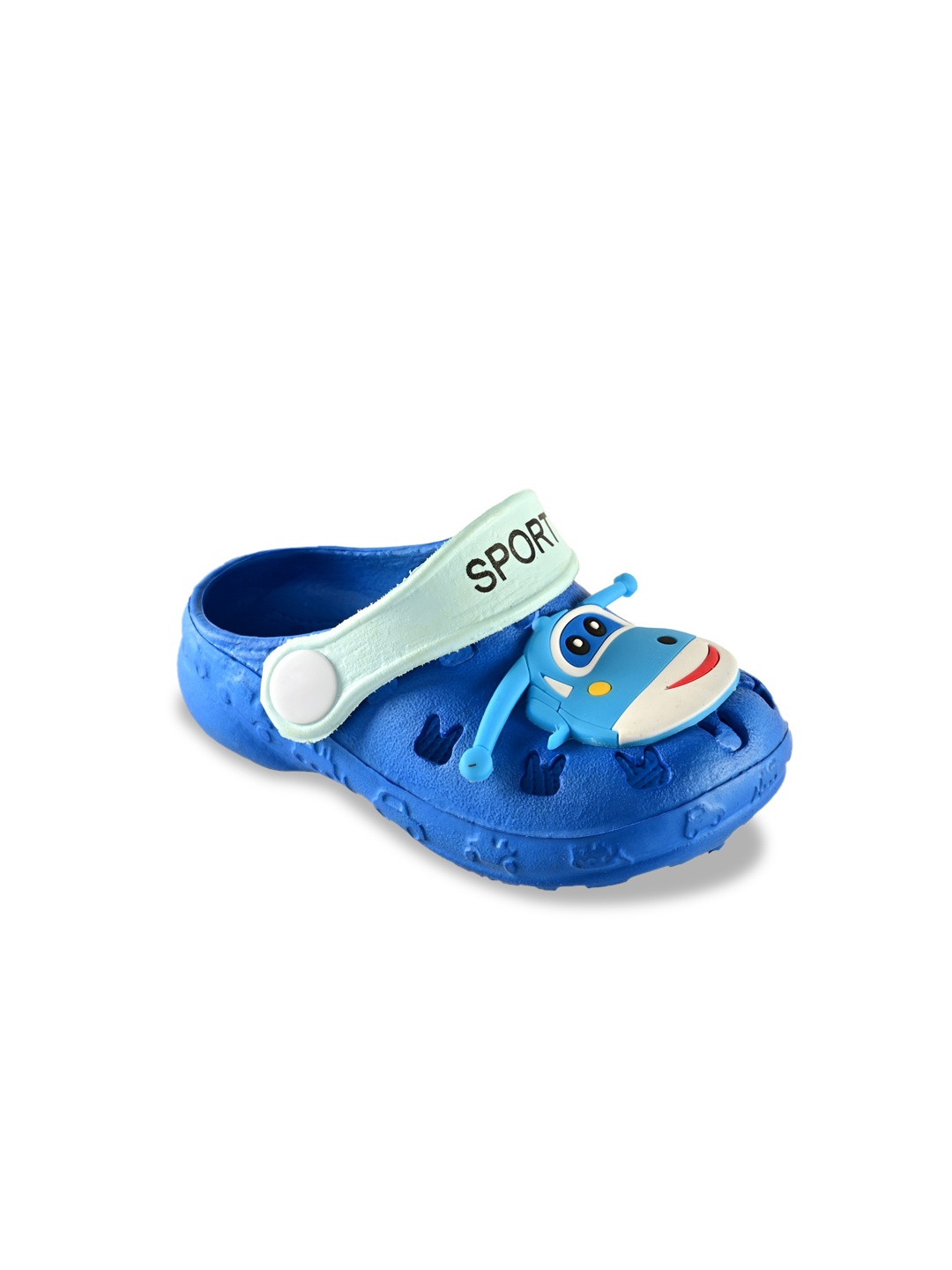 

Yellow Bee Girls Blue Helicopter Patch Clogs