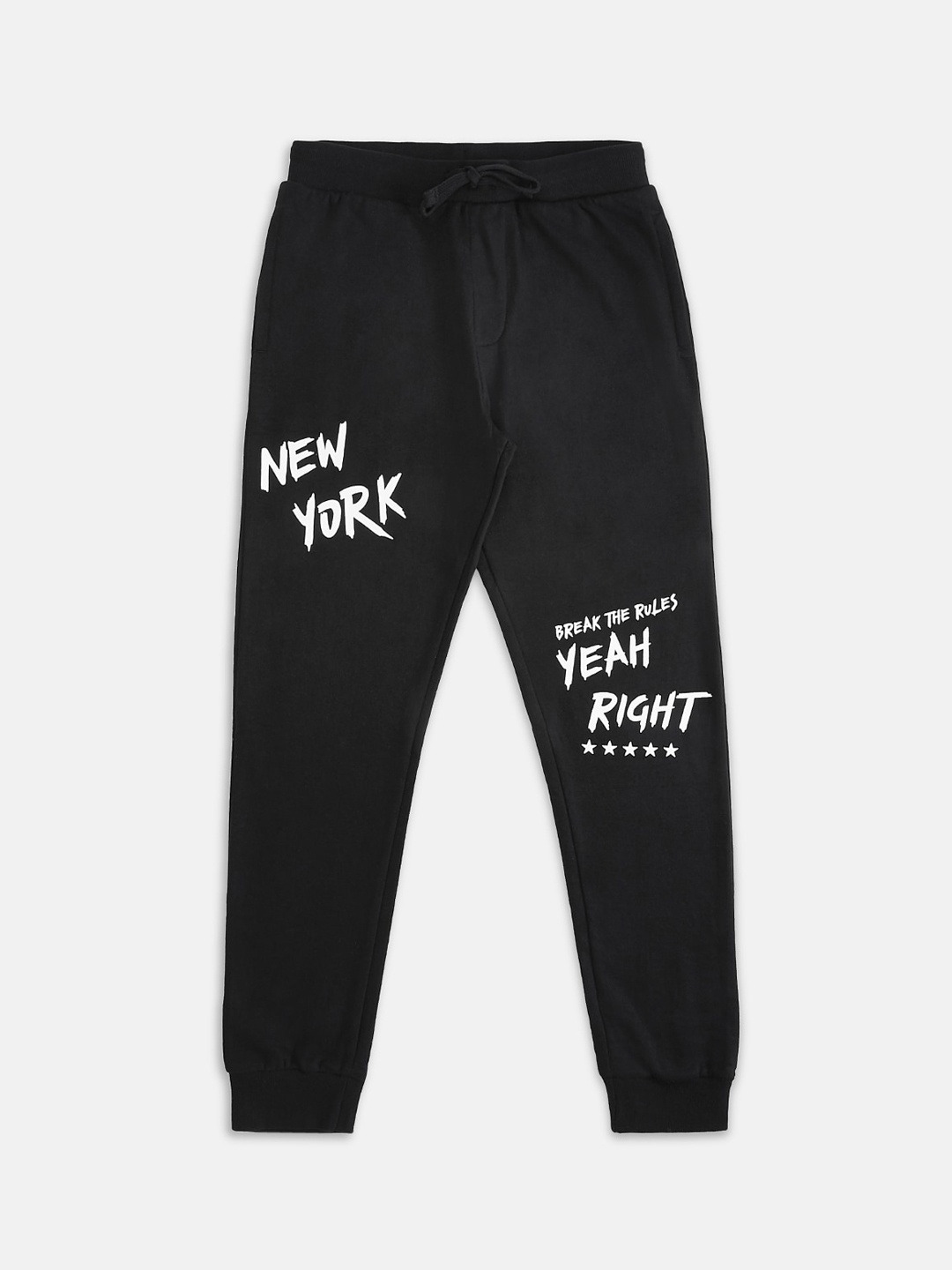 

Pantaloons Junior Boys Black & White Solid Slim-Fit Joggers